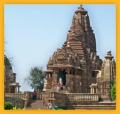 Sculptures inde temple à Khajuraho Madhya Pradesh